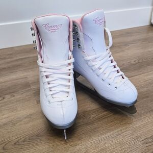 Cameo Women's White and Pink Ice Skates
